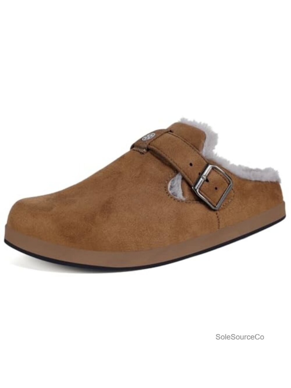 Fur Lined Suede Clogs for Women Men Winter Slippers Non-Slip